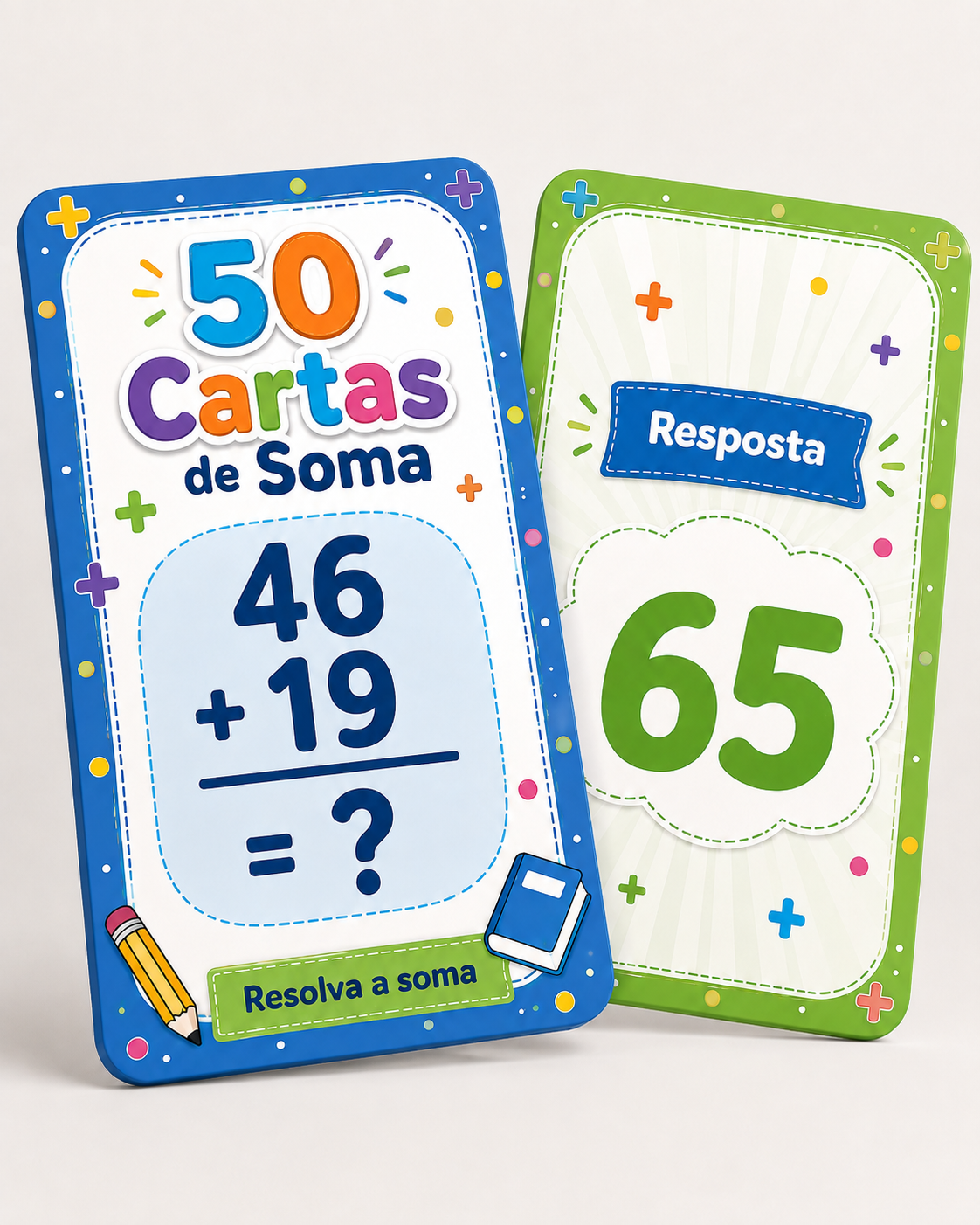 Exemplo 2 das cartas de soma com desafio e resposta