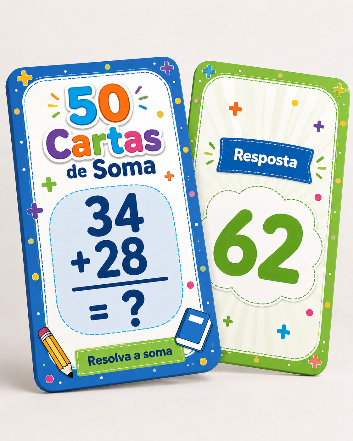 Exemplo 1 das cartas de soma com desafio e resposta